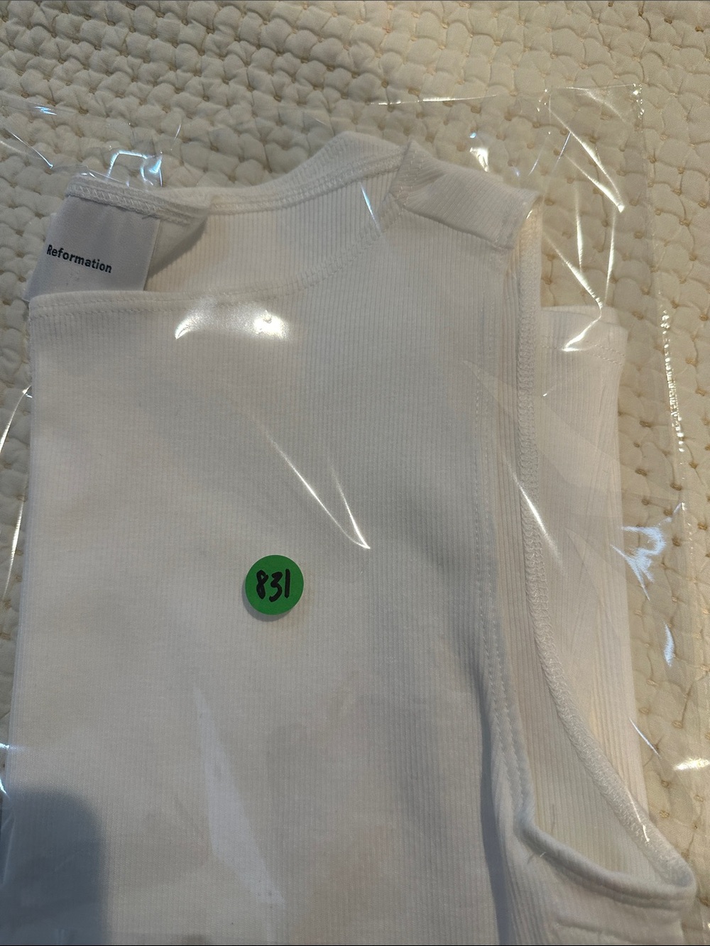 Reformation Ivory Ribbed Tank Top - Picture 12 of 12